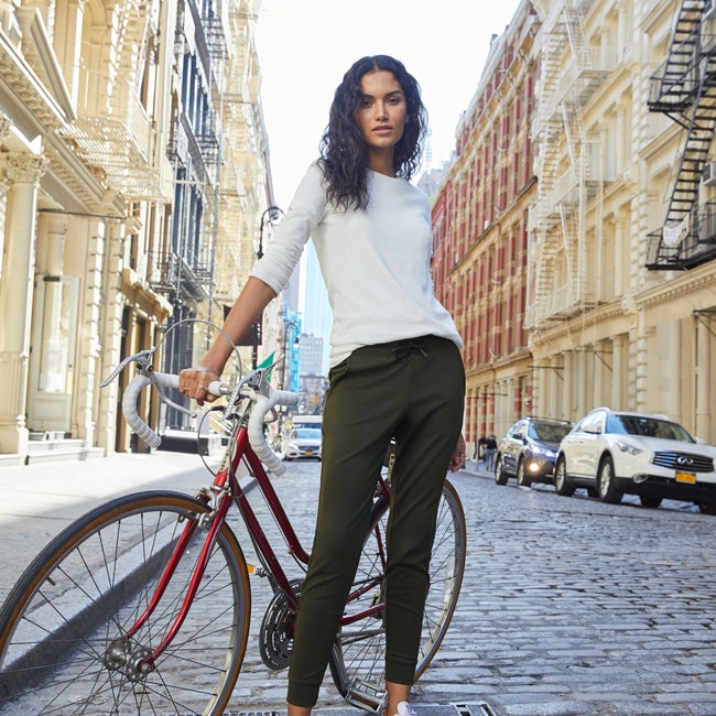 model with bike