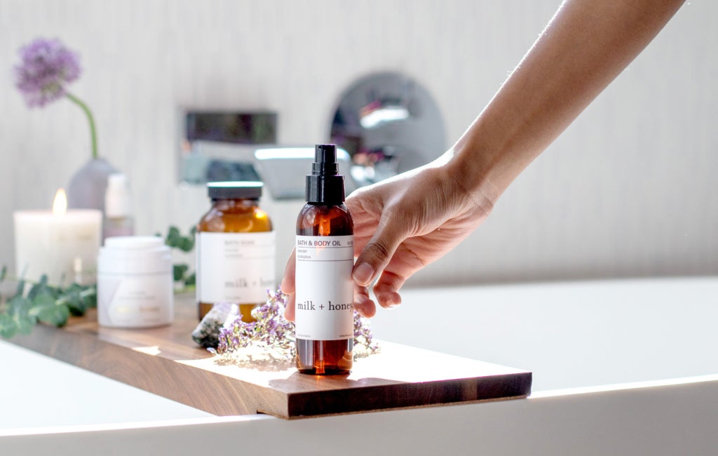 Milk + Honey products on skin