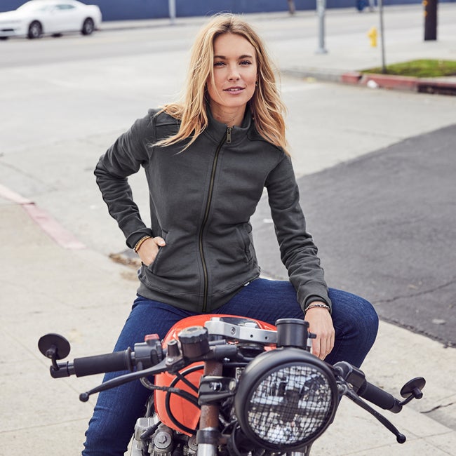 model on motercycle